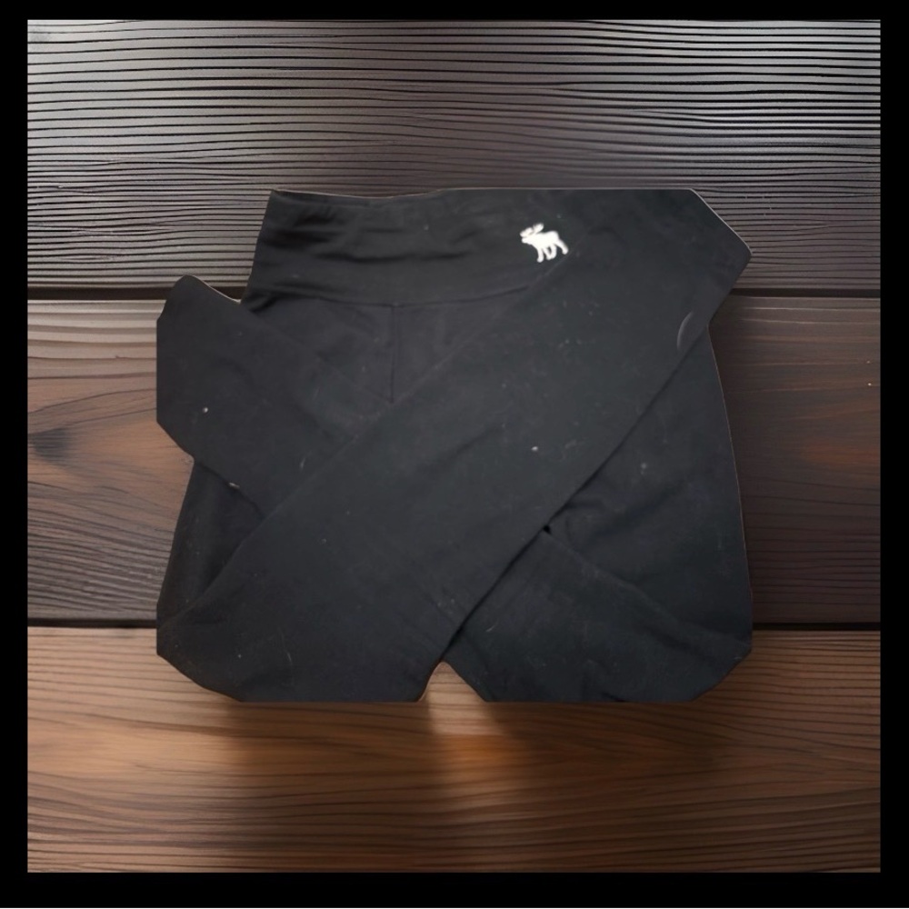 Abercrombie & Fitch Black Kids Casual Pants with White Logo - Picture 3 of 5